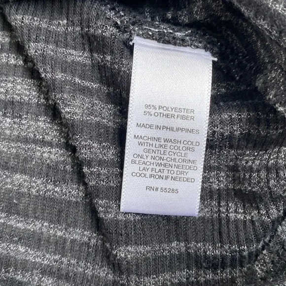 Express One Eleven Knit Sleeveless Striped Halter Top Open Back Black Gray S - Picture 4 of 6